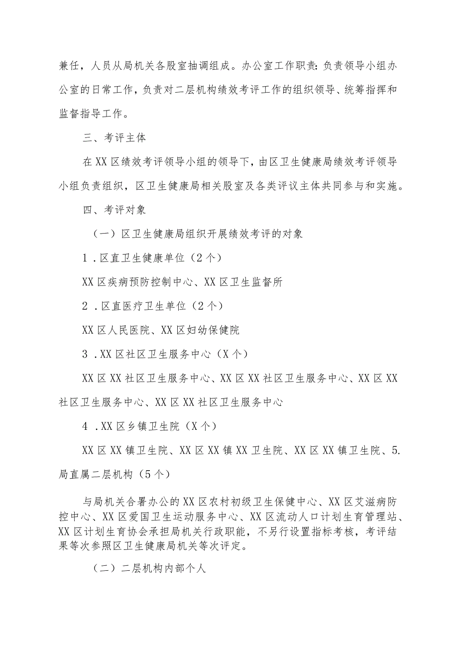 2023年度XX区卫生健康局二层机构绩效考评工作方案.docx_第2页