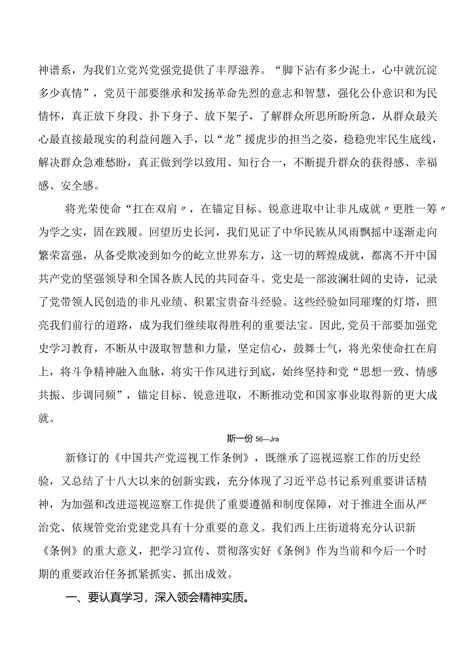 7篇2024年新编中国共产党巡视工作条例研讨交流发言材.docx_第2页