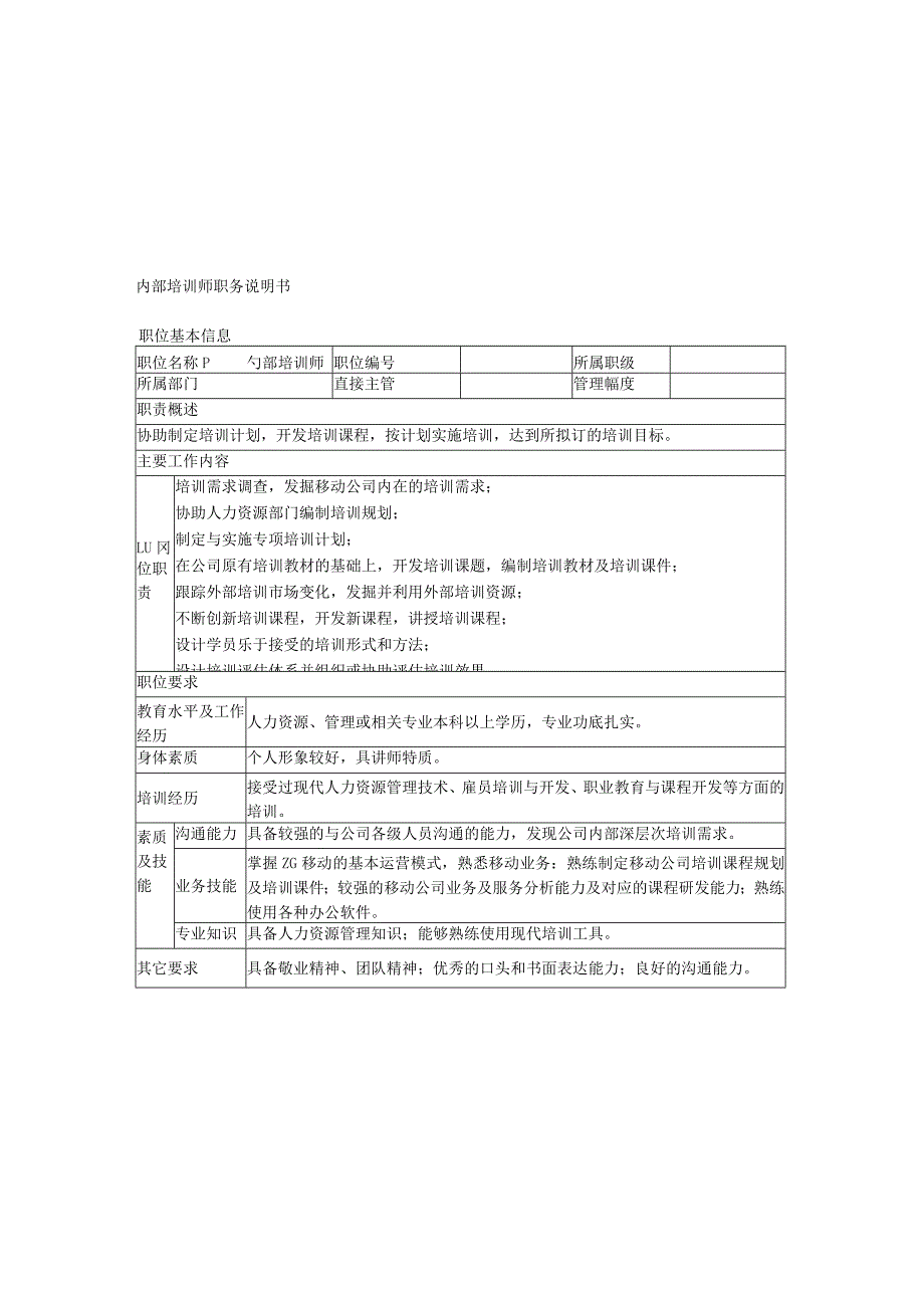 中移动-2010年内部培训师管理体系（附配套实施表格）-36页.docx_第1页