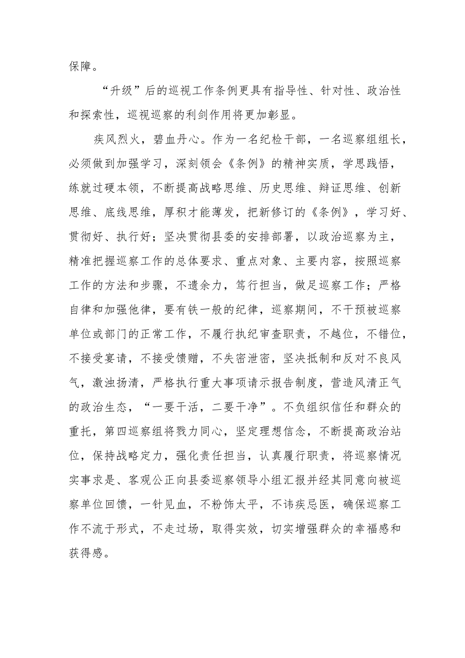 学习2024版新修订《中国共产党巡视工作条例》心得体会11篇.docx_第3页