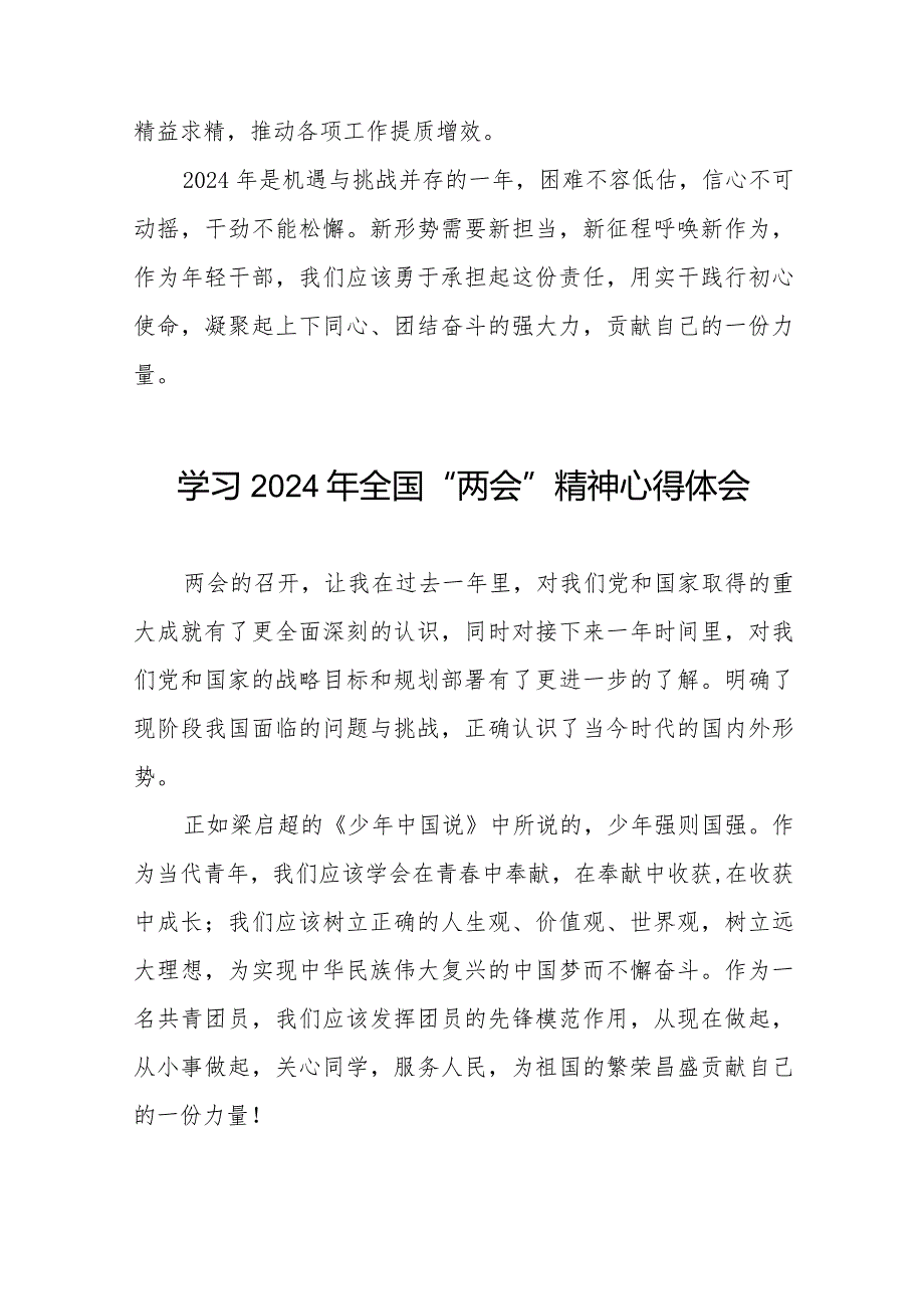 青年干部学习2024年“两会”精神心得感悟30篇.docx_第3页