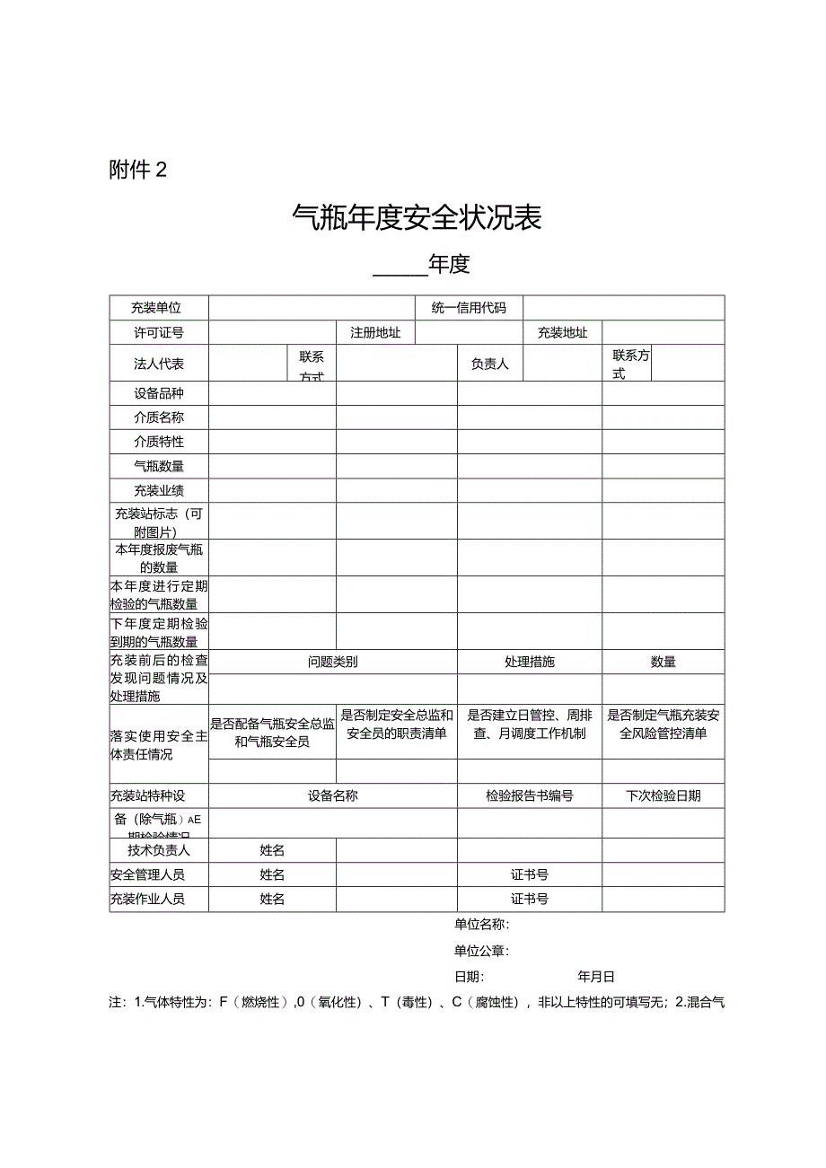 气瓶年度安全状况表.docx_第1页