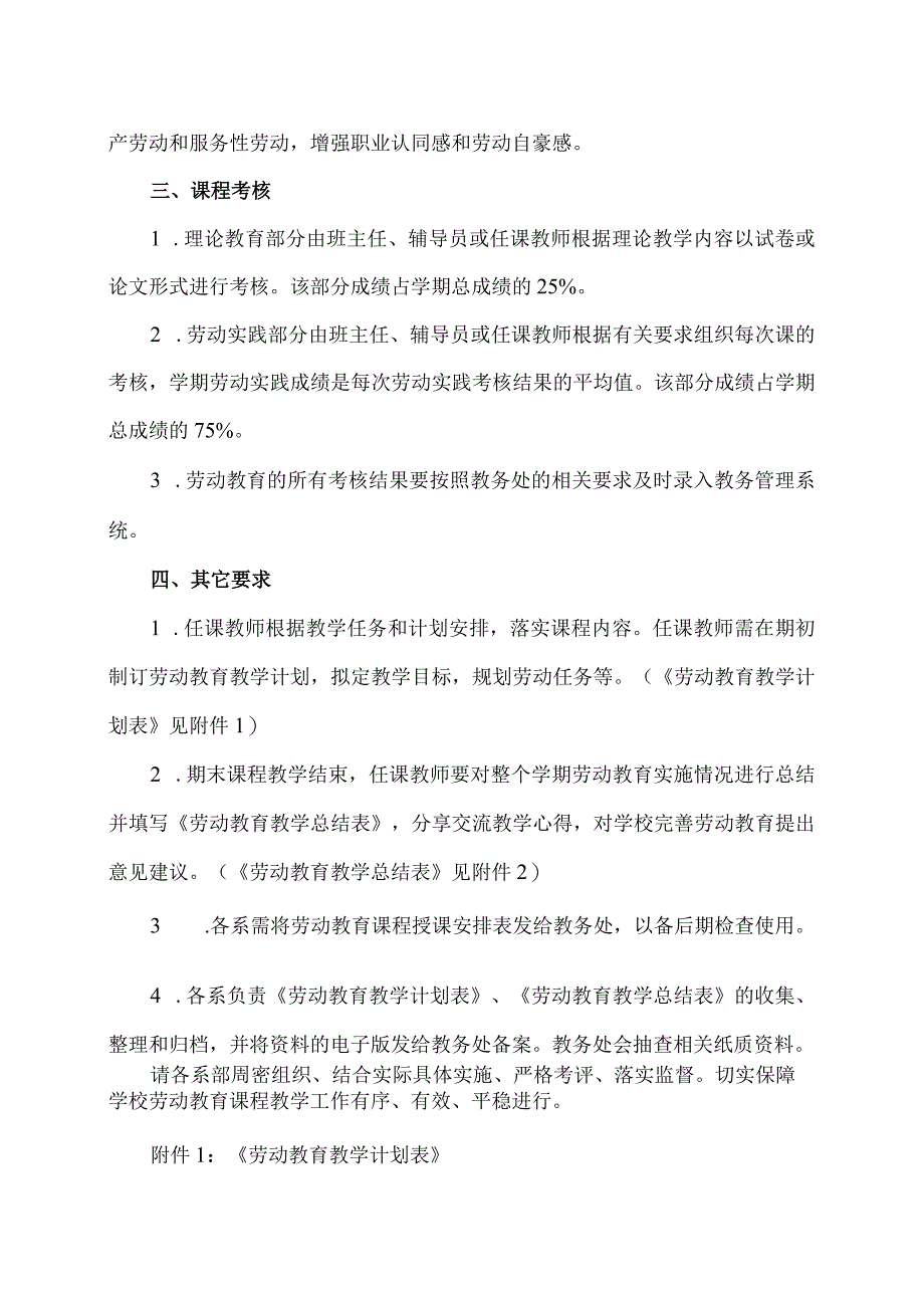 XX水利水电职业学院关于开展XX学年第二学期劳动教育课程的通知（2024年）.docx_第2页