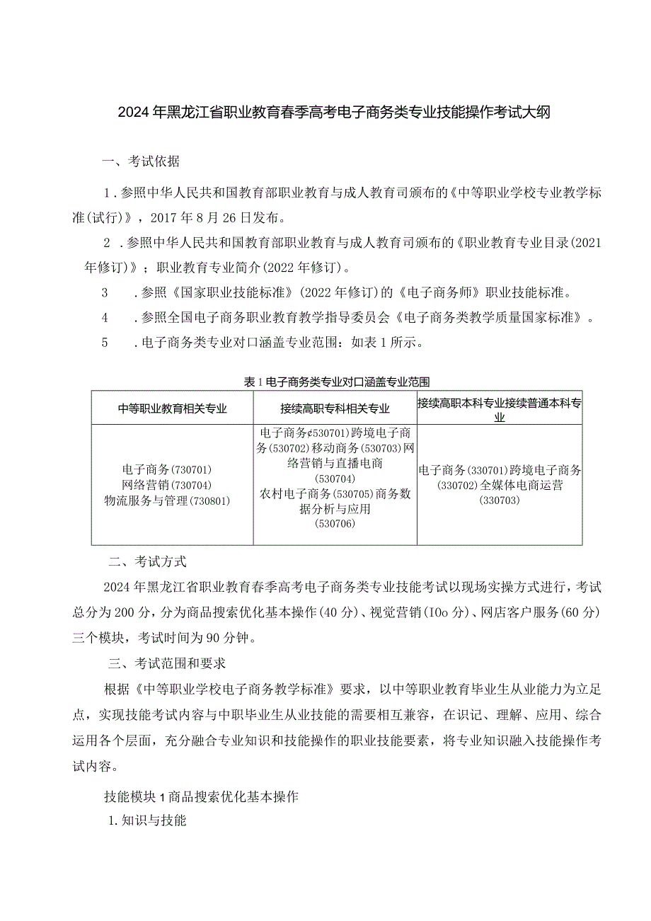 73-3电子商务类专业技能操作考试大纲.docx_第1页