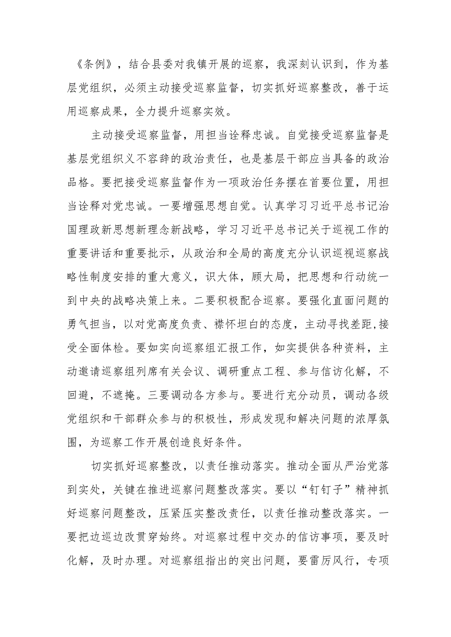 街道干部学习贯彻2024新修订《中国共产党巡视工作条例》心得体会(十三篇).docx_第3页