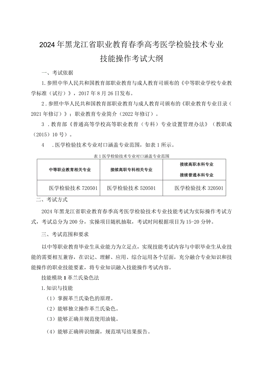 72-10医学检验技术专业技能操作考试大纲.docx_第1页