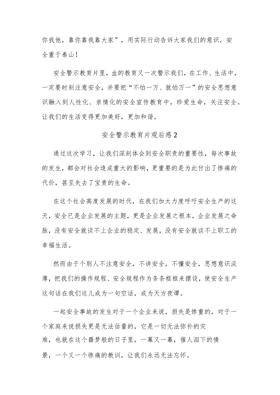 2024年《安全生产责任在肩》警示教育片观后感集合篇范文.docx_第2页