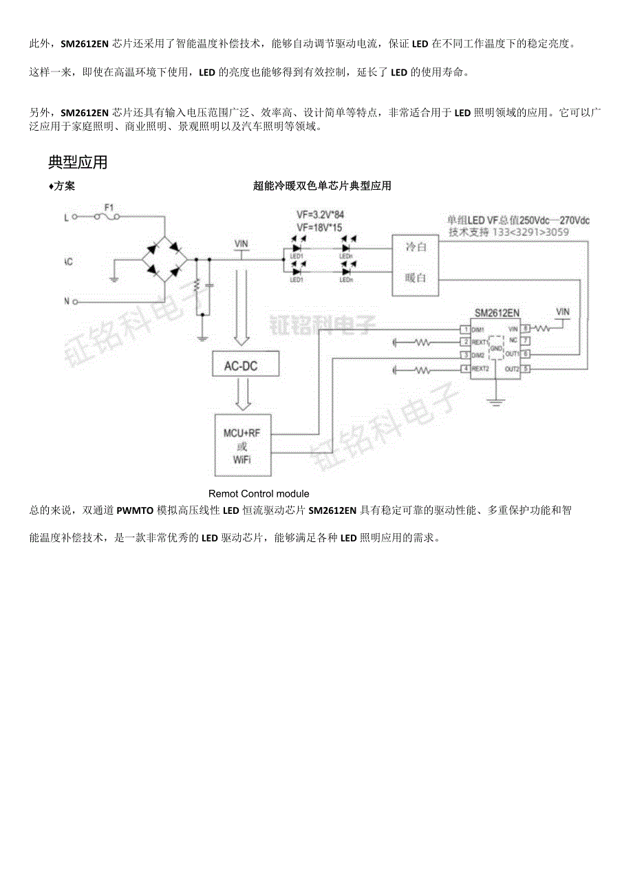 双通道PWM TO 模拟高压线性LED恒流驱动芯片SM2612EN.docx_第2页