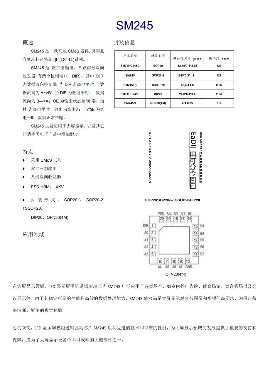 LED显示屏模组逻辑驱动芯片：SM245的功能和应用.docx_第2页