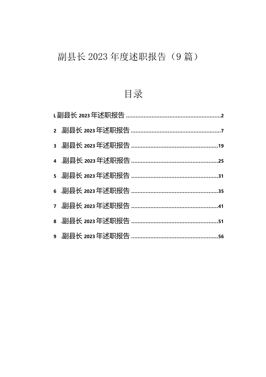 2023年度述职报告（副县长）（9篇）.docx_第1页