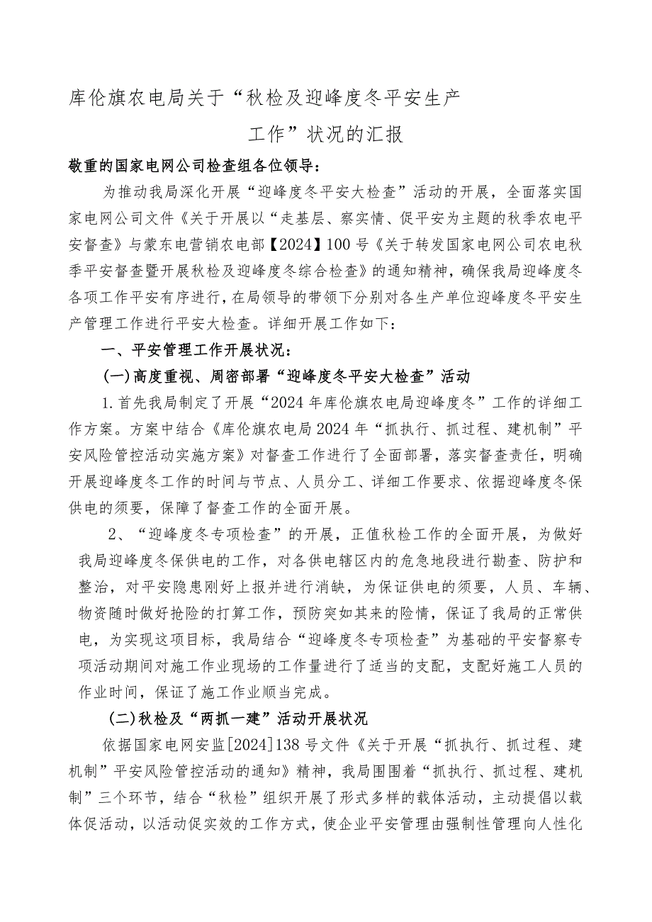 2024国网公司检查汇报材料.docx_第1页