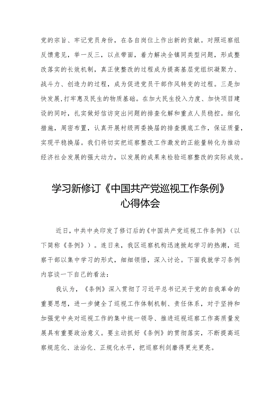 学习贯彻新修订《中国共产党巡视工作条例》的心得体会(五篇).docx_第3页