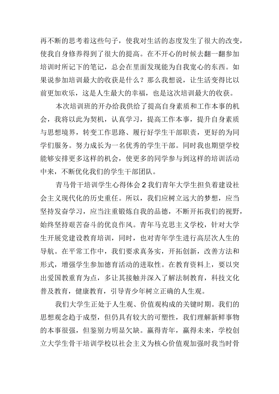 青马骨干培训学生心得体会四篇.docx_第3页