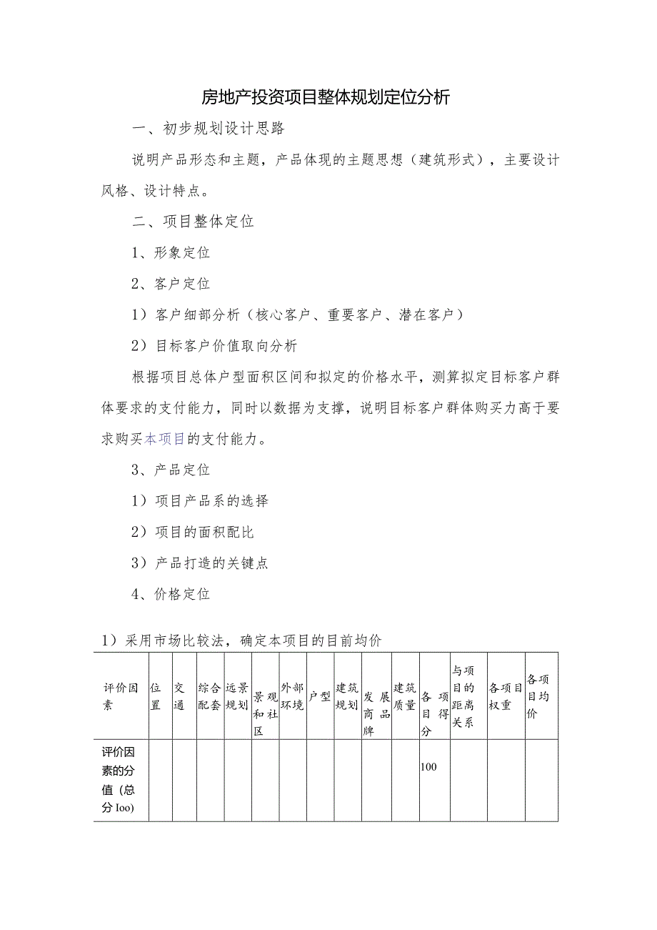 房地产投资项目整体规划定位分析.docx_第1页