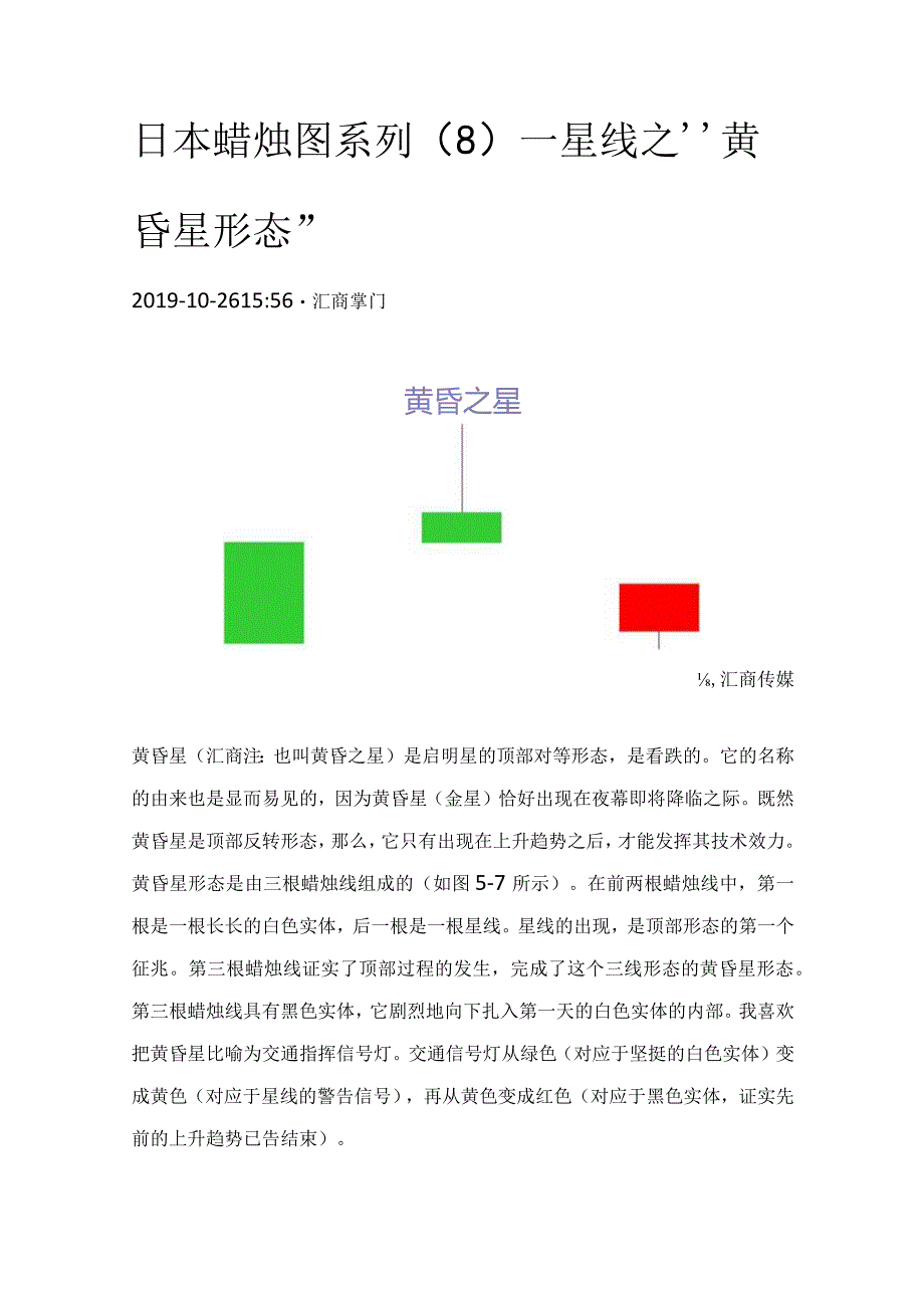 日本蜡烛图系列（8）—星线之“黄昏星形态”.docx_第1页