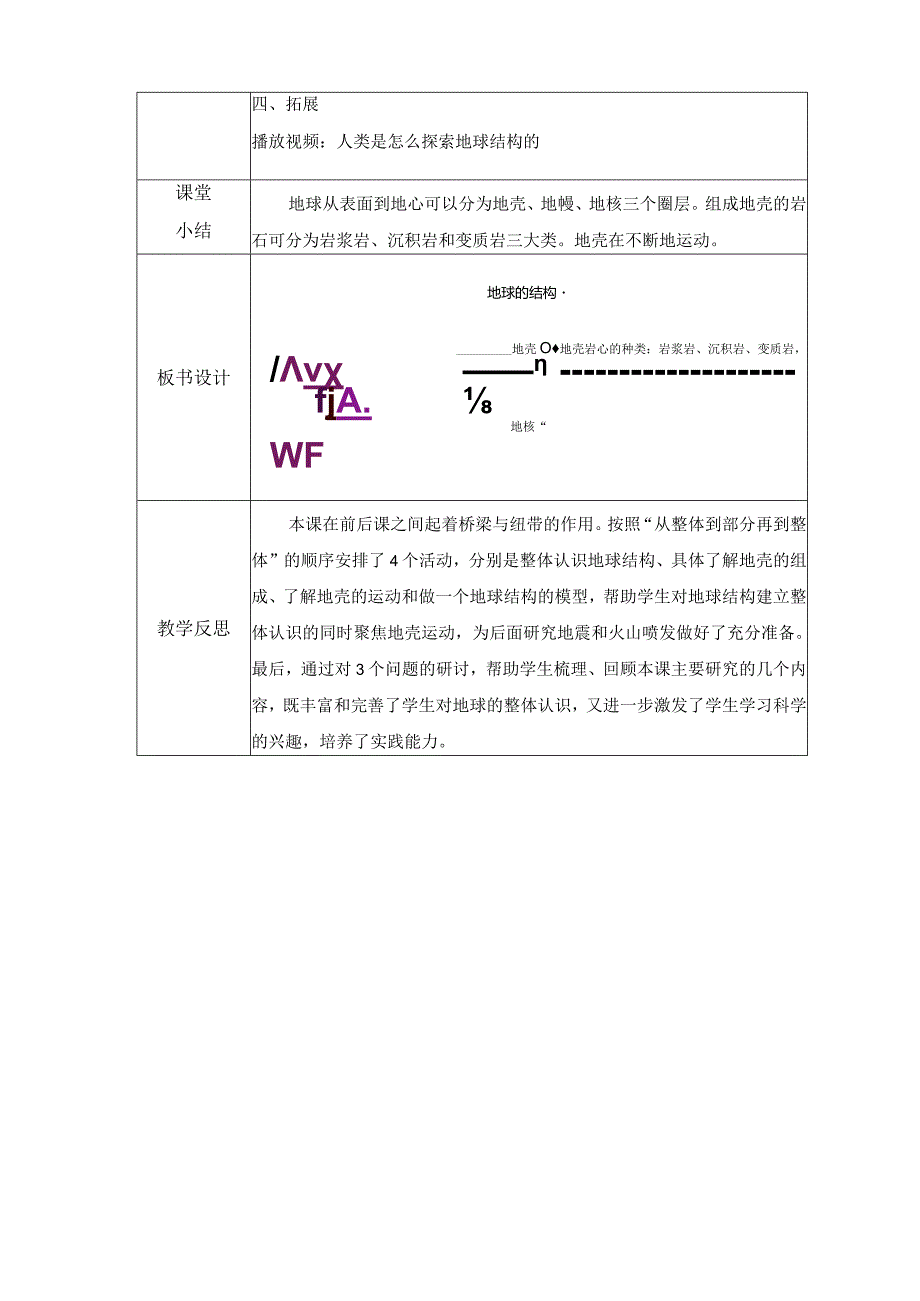 2-2 地球的结构（教案）教科版科学五年级上册.docx_第3页