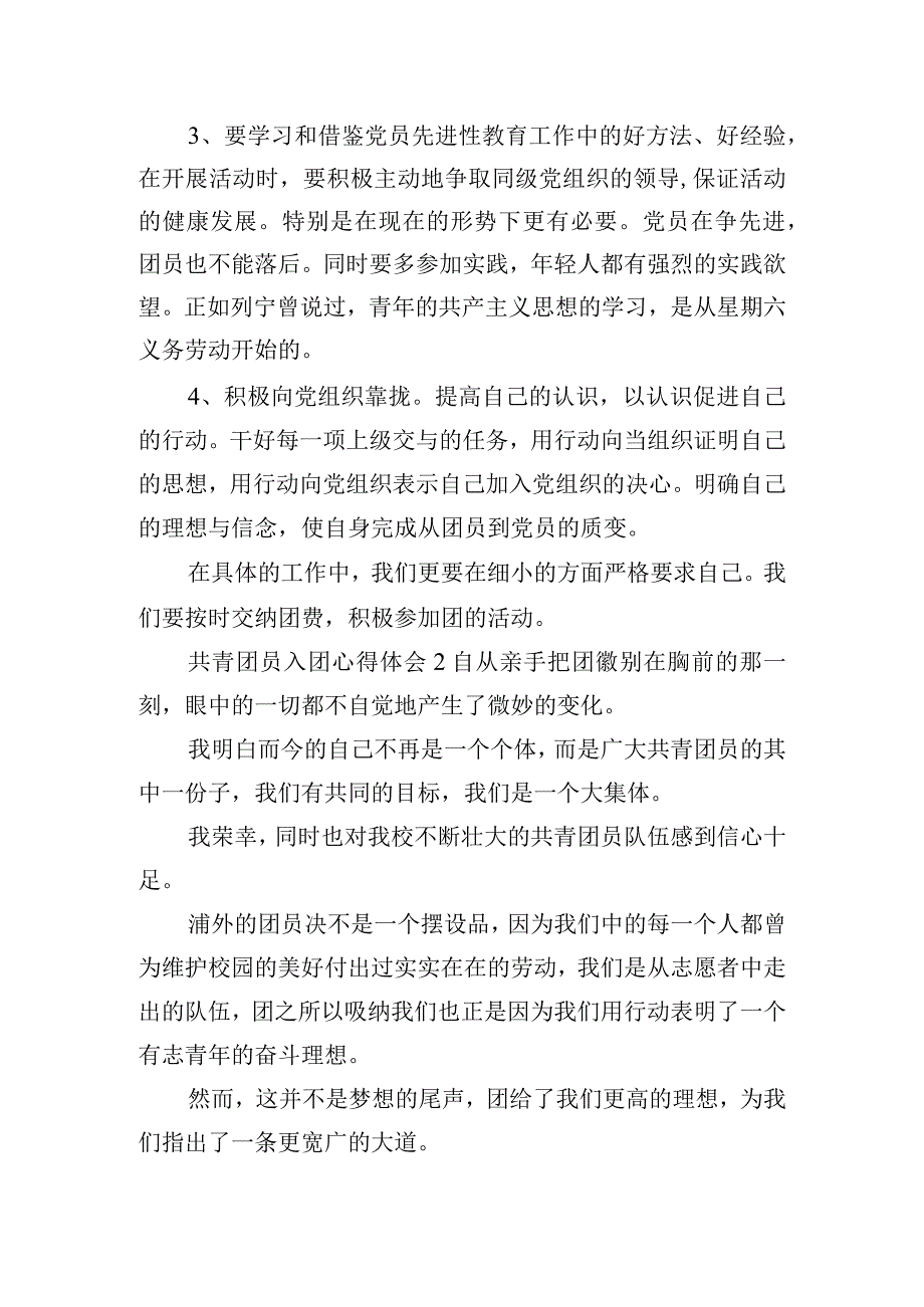 共青团员入团心得体会五篇.docx_第2页