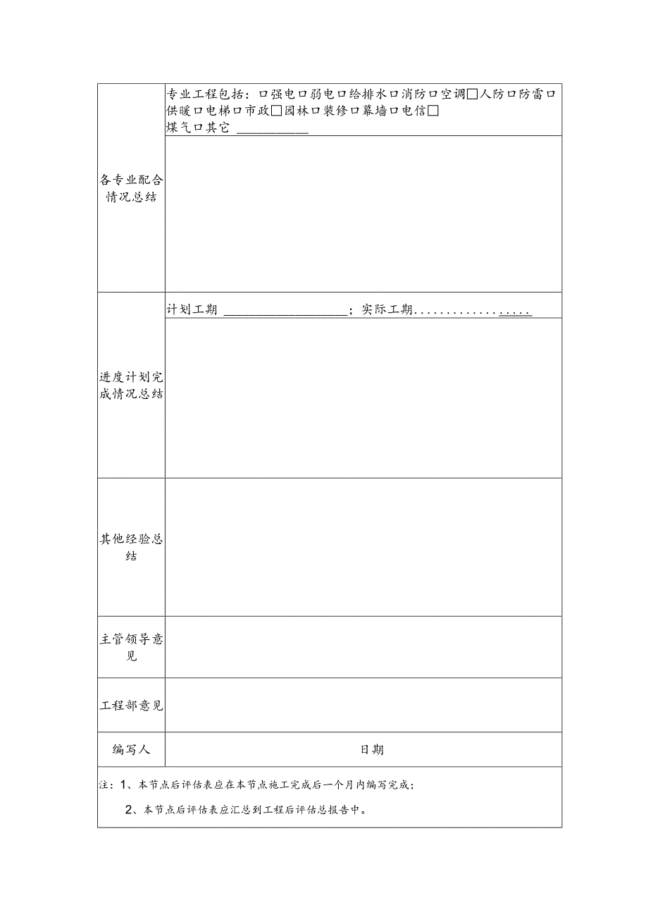 广东房地产项目主体结构及屋面工程后评估表.docx_第2页