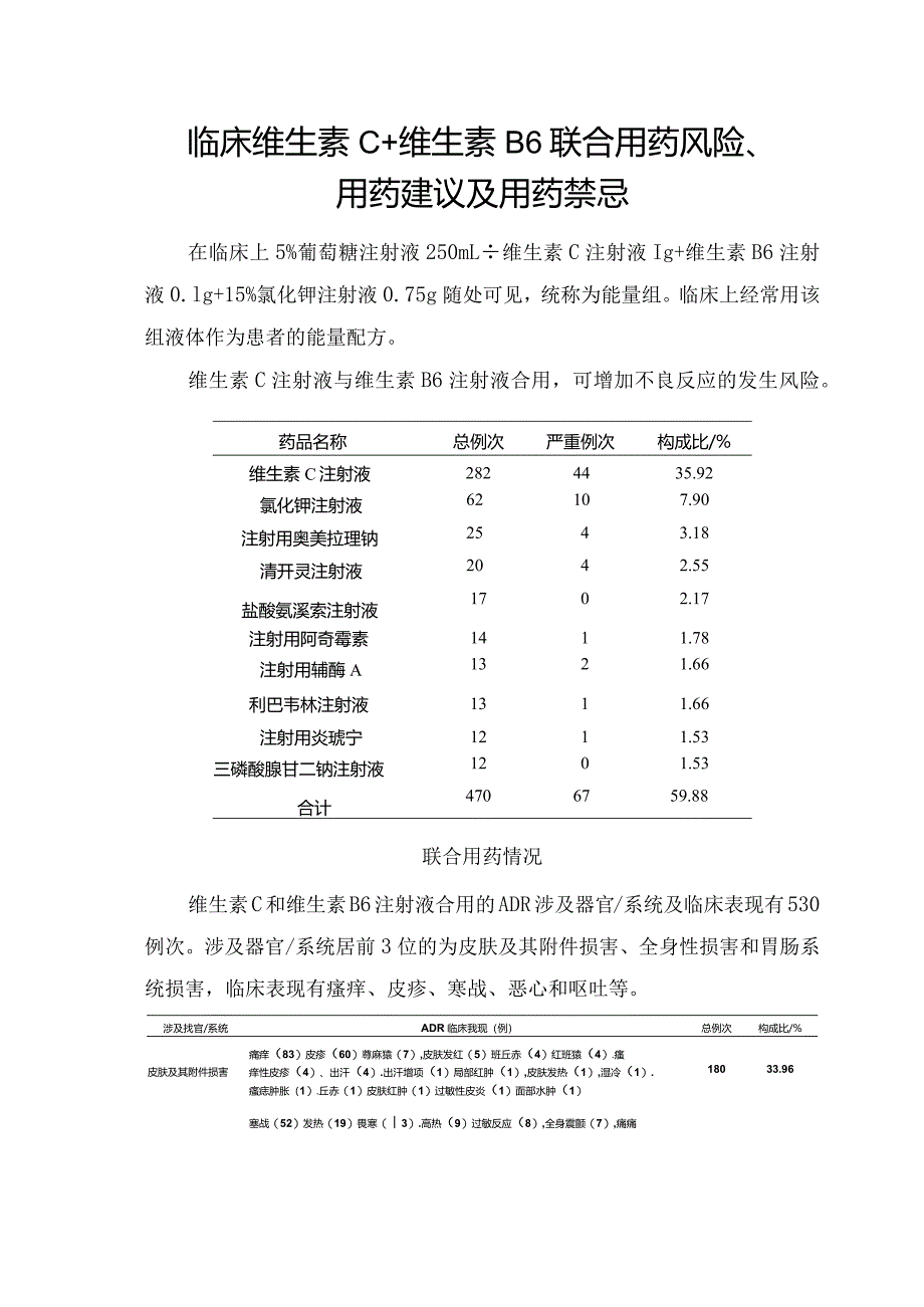 临床维生素C+维生素B6联合用药风险、用药建议及用药禁忌.docx_第1页