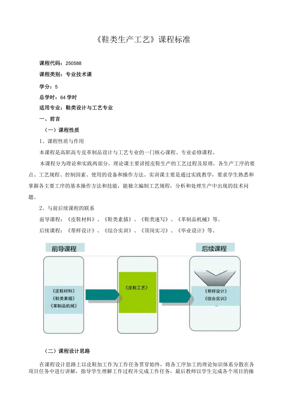 《鞋类生产工艺》课程标准.docx_第1页