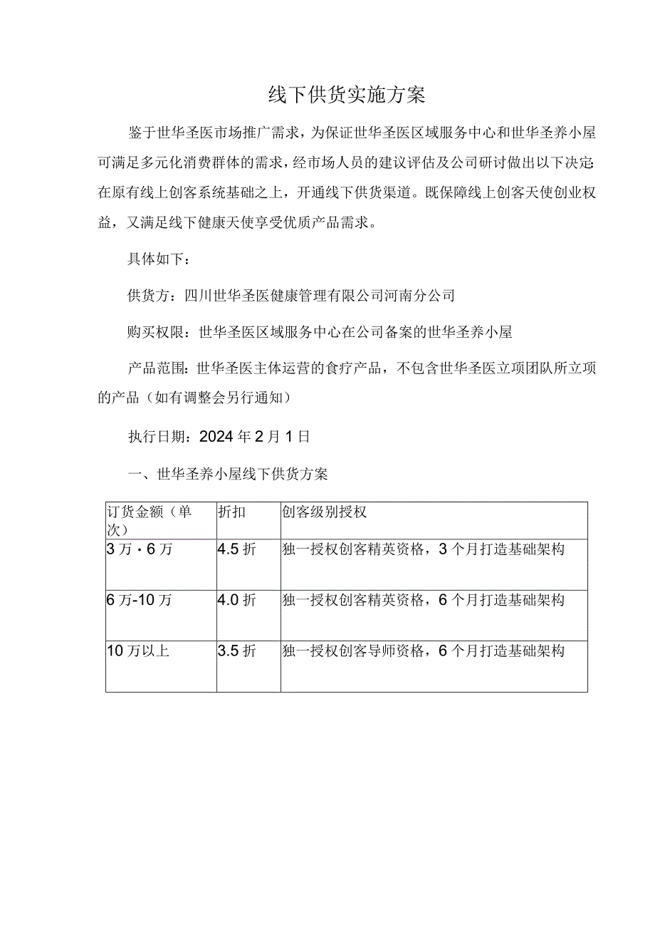 线下供货实施方案.docx_第1页