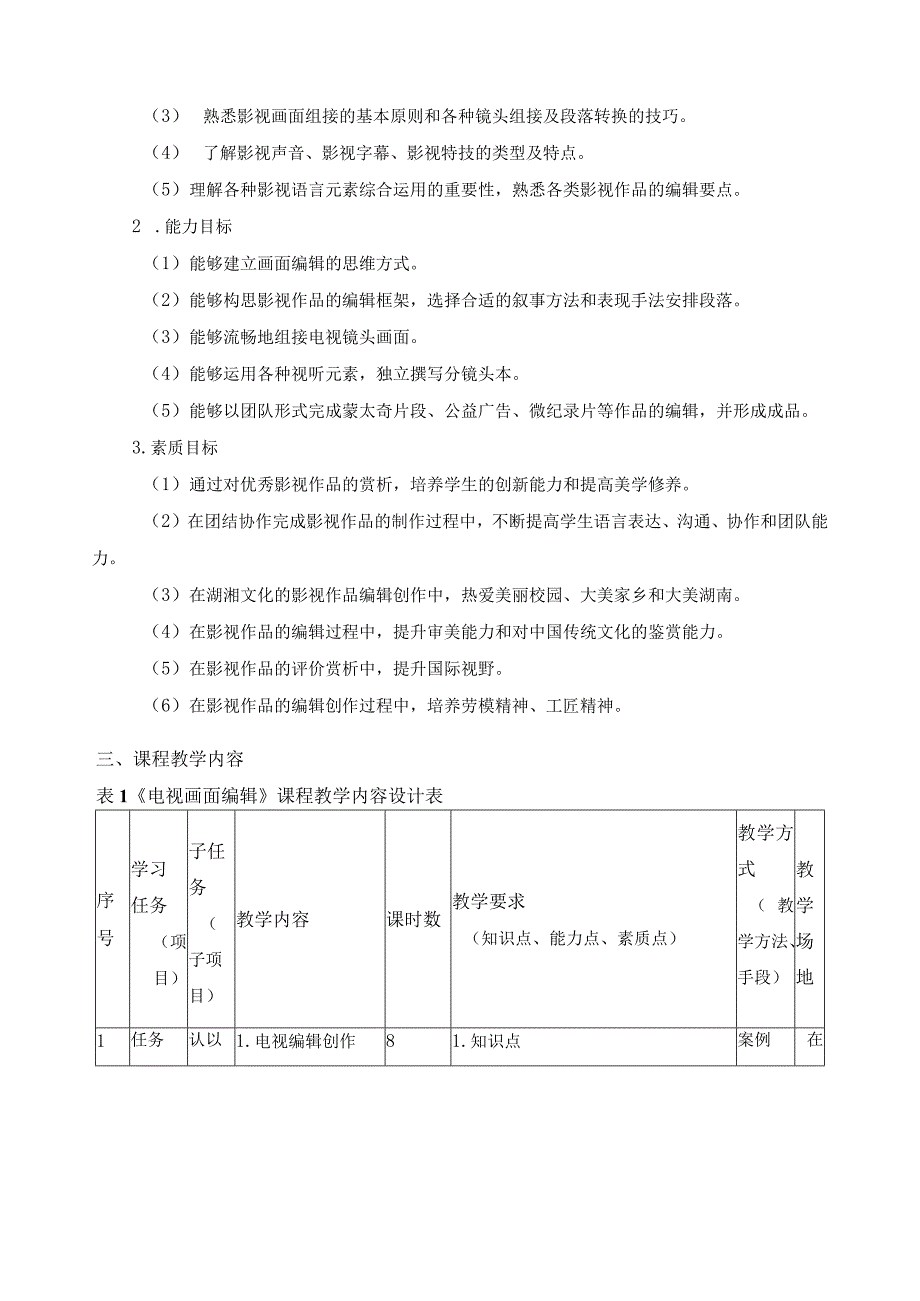 《电视画面编辑》课程标准.docx_第3页