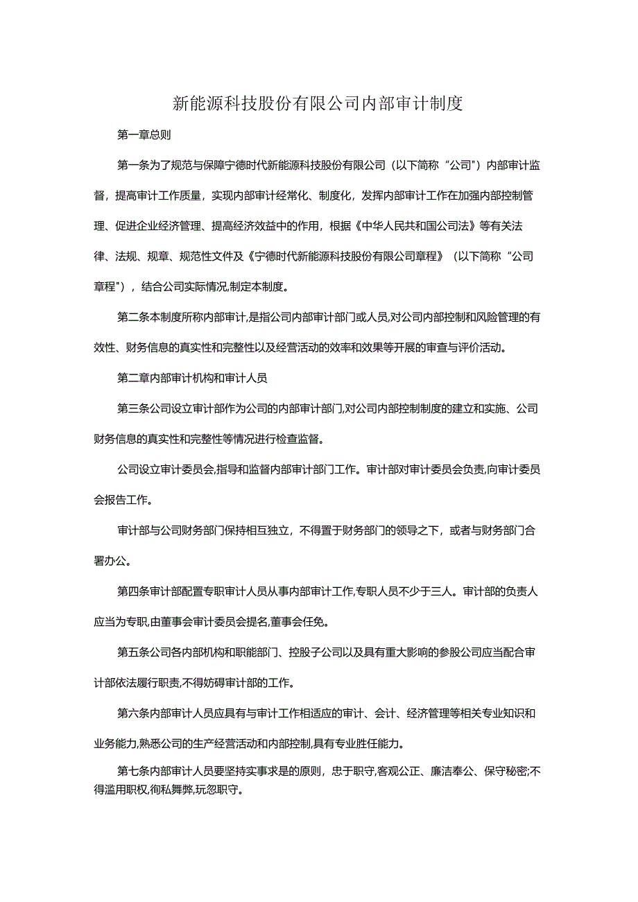 新能源科技股份有限公司内部审计制度.docx_第1页