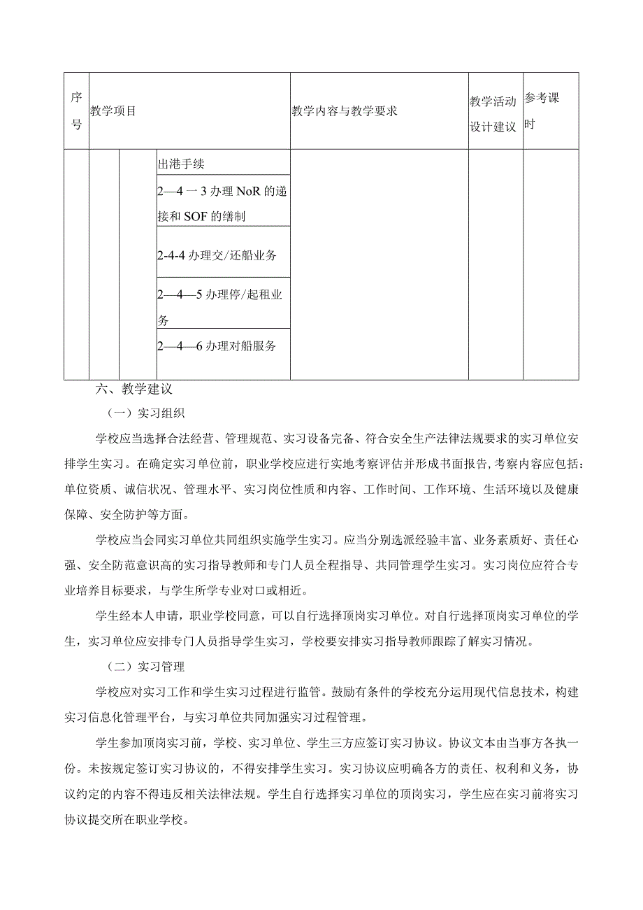 《港口与航运管理专业顶岗实习》课程标准.docx_第3页