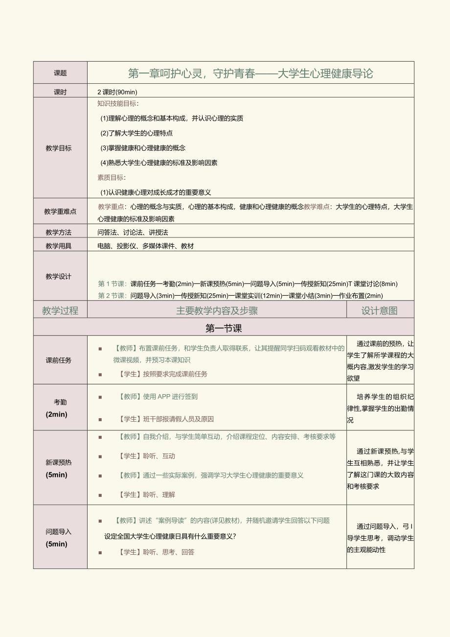 《大学生心理健康教育》教案 第1章 呵护心灵守护青春——大学生心理健康导论.docx_第3页