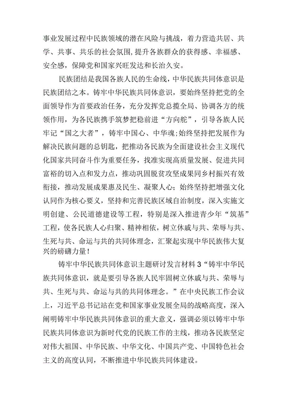 铸牢中华民族共同体意识主题研讨发言材料三篇.docx_第3页