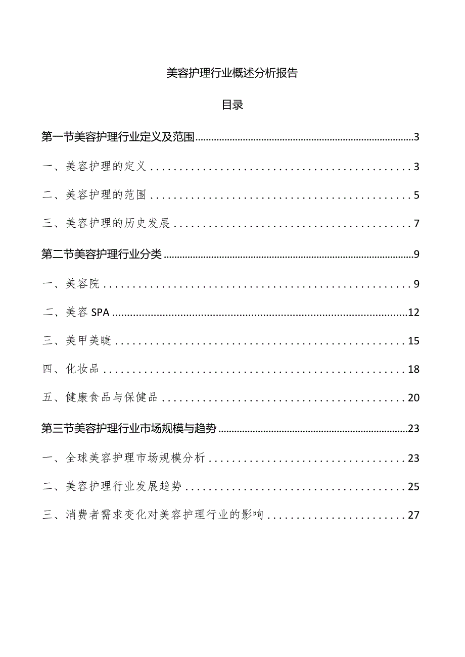 美容护理行业概述分析报告.docx_第1页