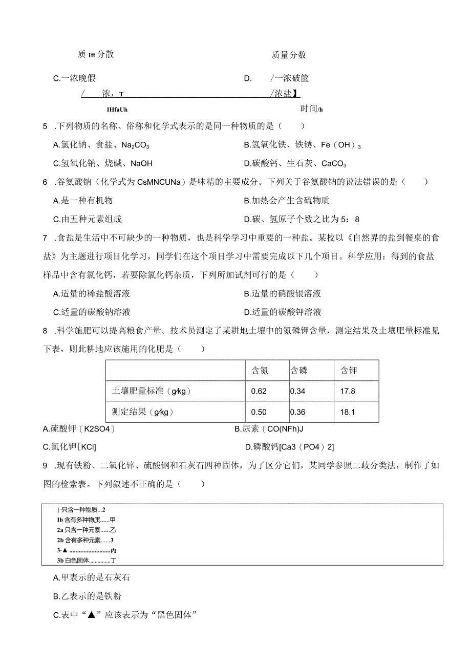 浙江省杭州市滨江、城东2023-2024学年九年级第一学期科学期中测试试卷.docx_第2页