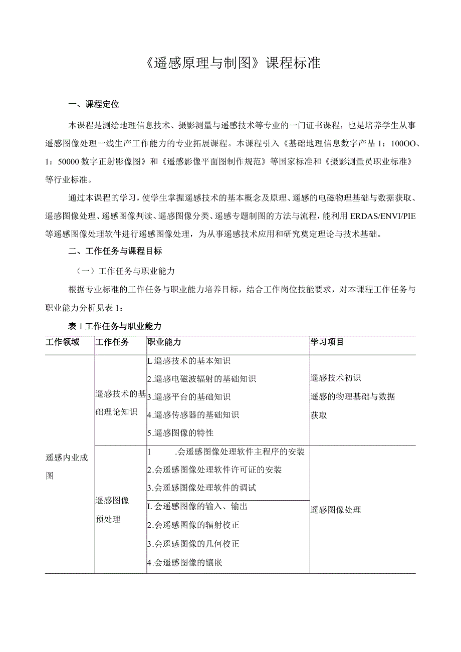 《遥感原理与制图》课程标准.docx_第1页