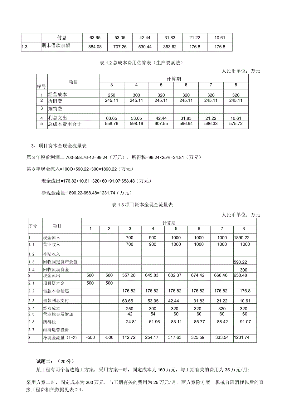 全国造价工程师执业资格考试《工程造价案例分析》真题.docx_第2页