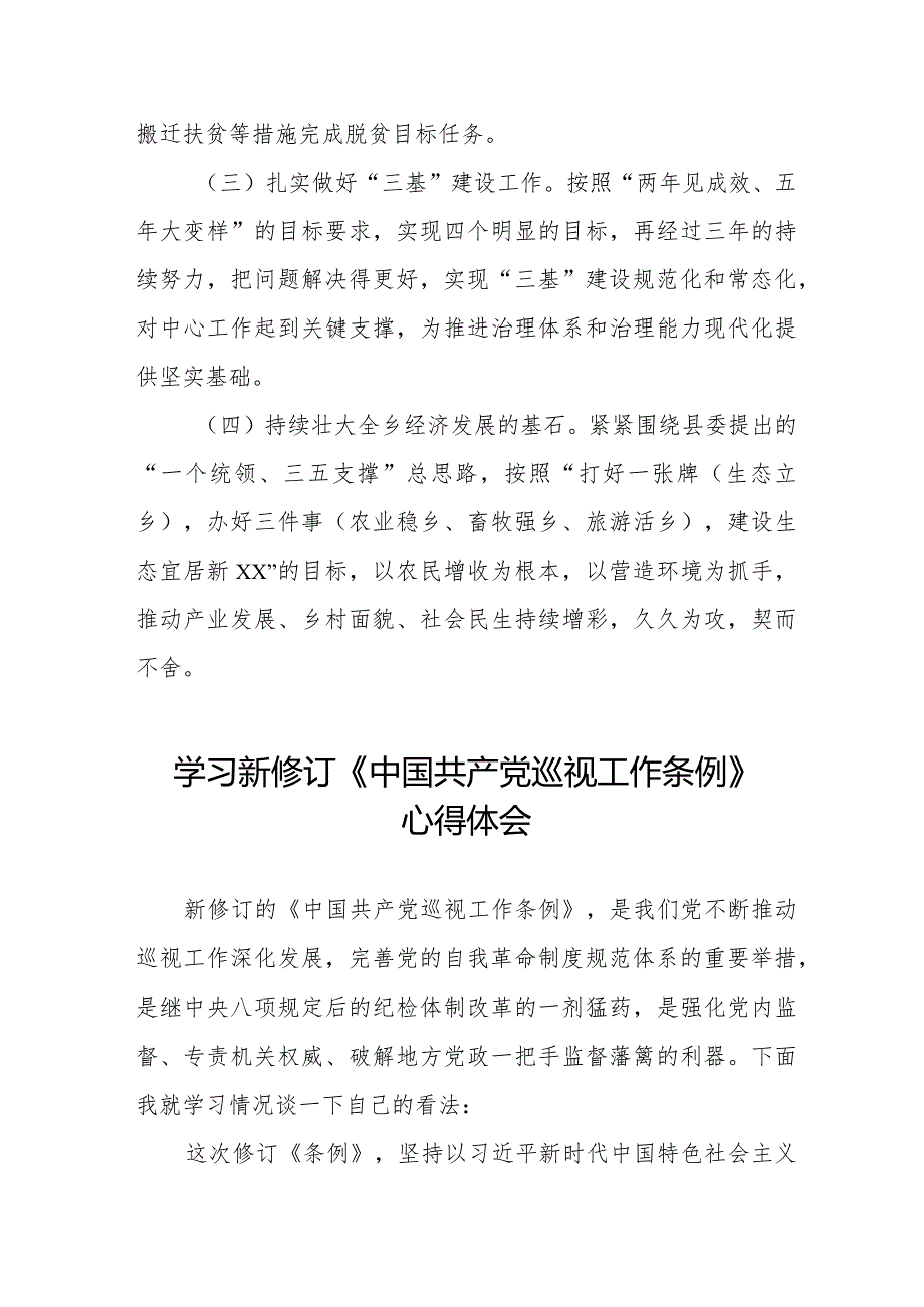 镇长书记学习2024新修订《中国共产党巡视工作条例》心得体会(五篇).docx_第3页