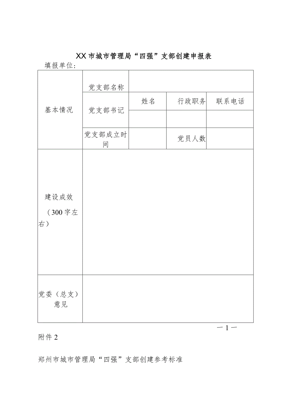 XX市城市管理局“四强”支部创建申报表.docx_第1页