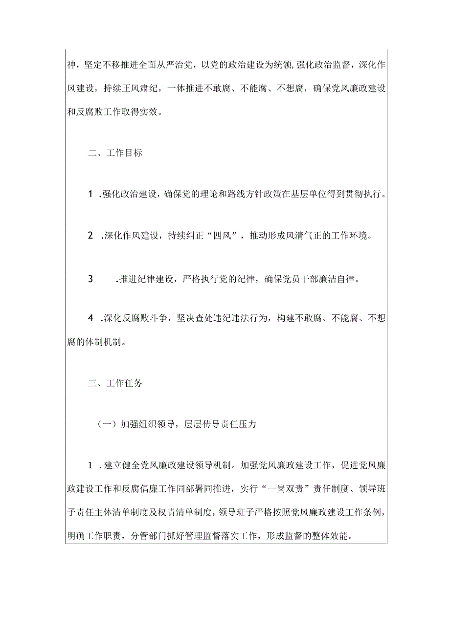 2024年落实党风廉政建设和反腐败工作计划（精选）.docx_第2页