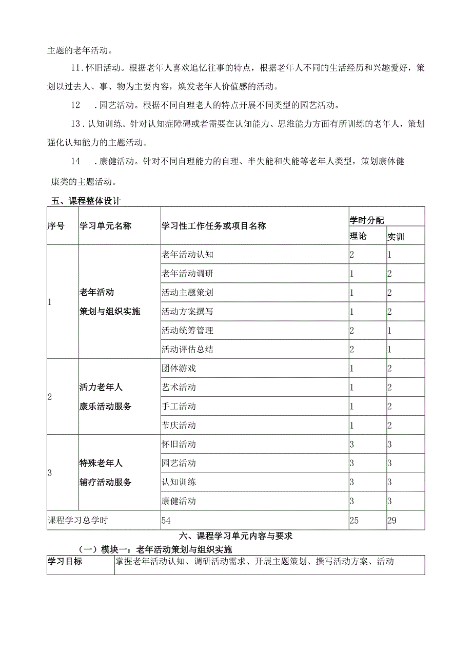 《老年活动策划与组织》课程标准.docx_第3页