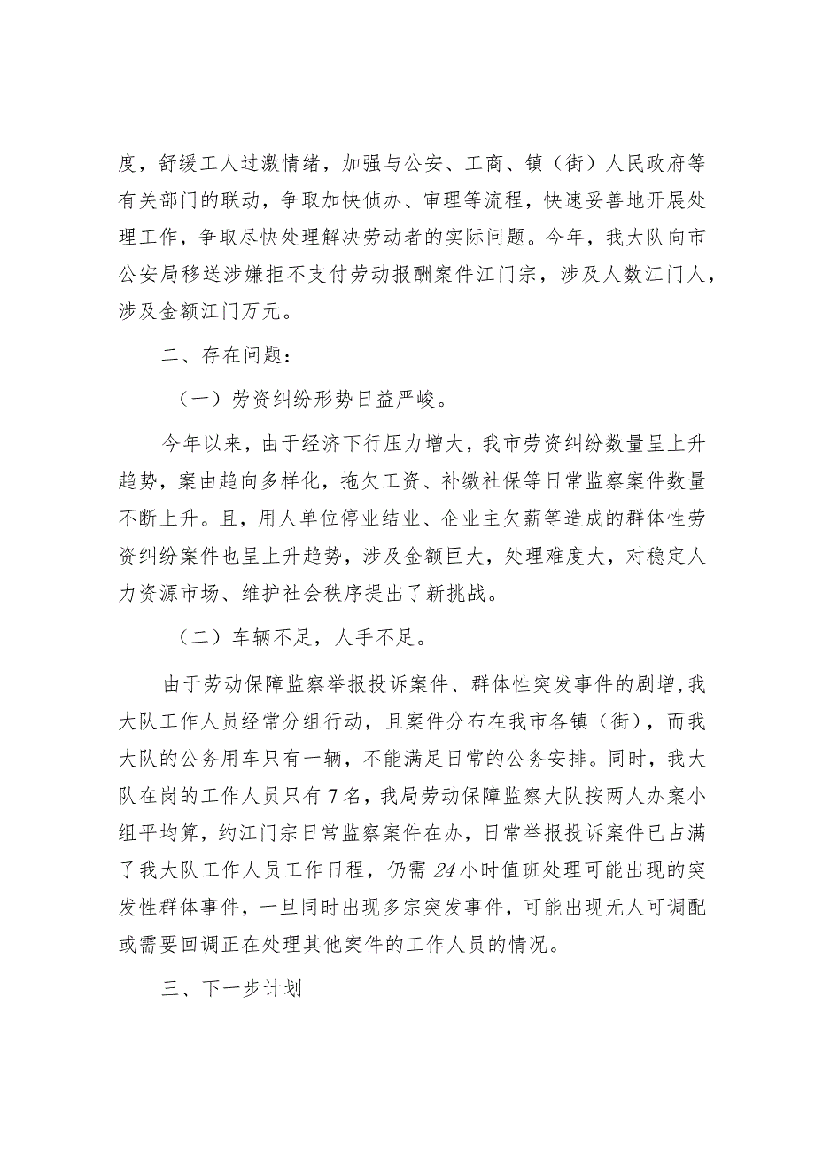 2023年劳动保障监察大队总结及2024年计划&商会2023年党建工作计划.docx_第3页