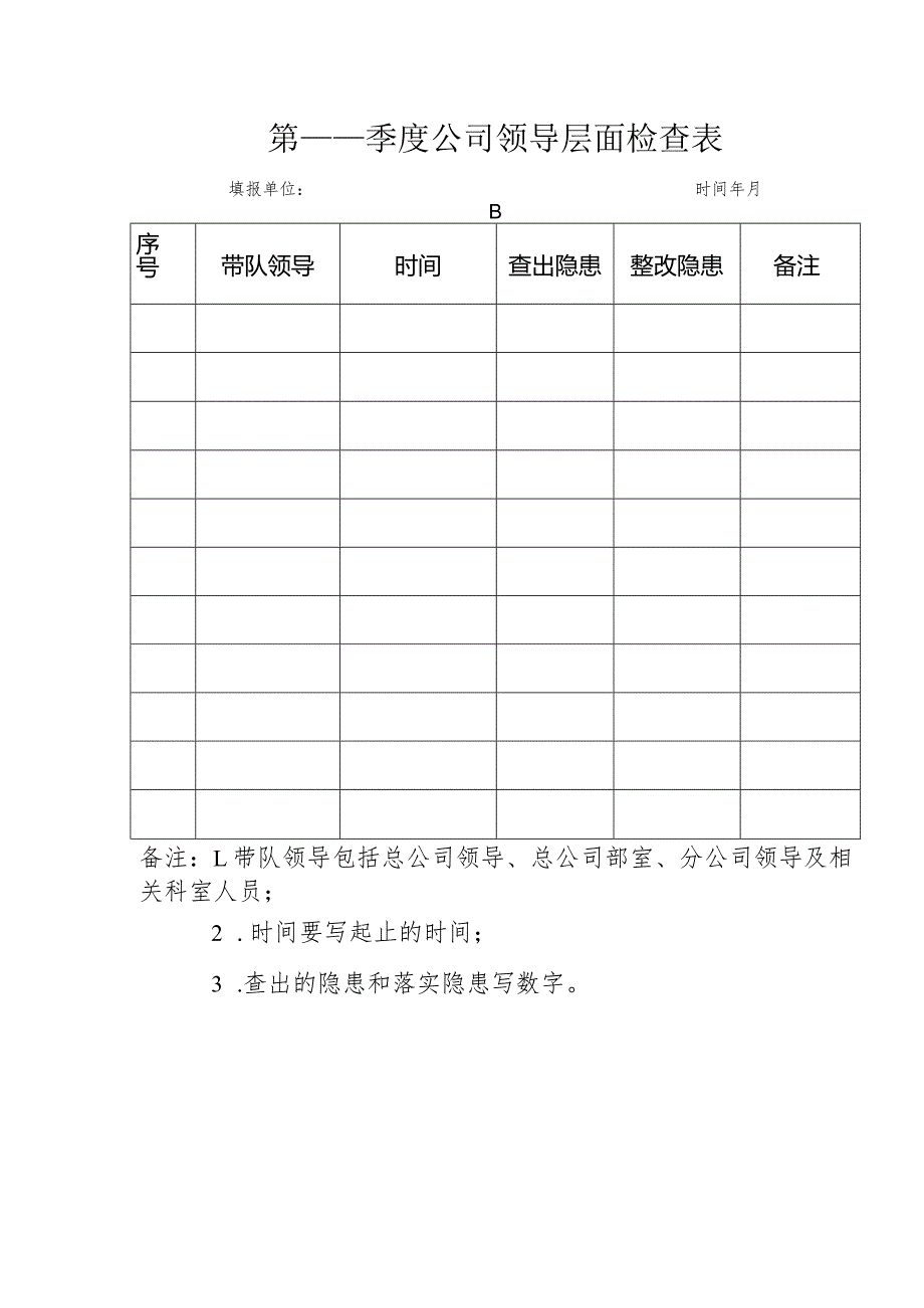 公司领导层面检查表.docx_第1页