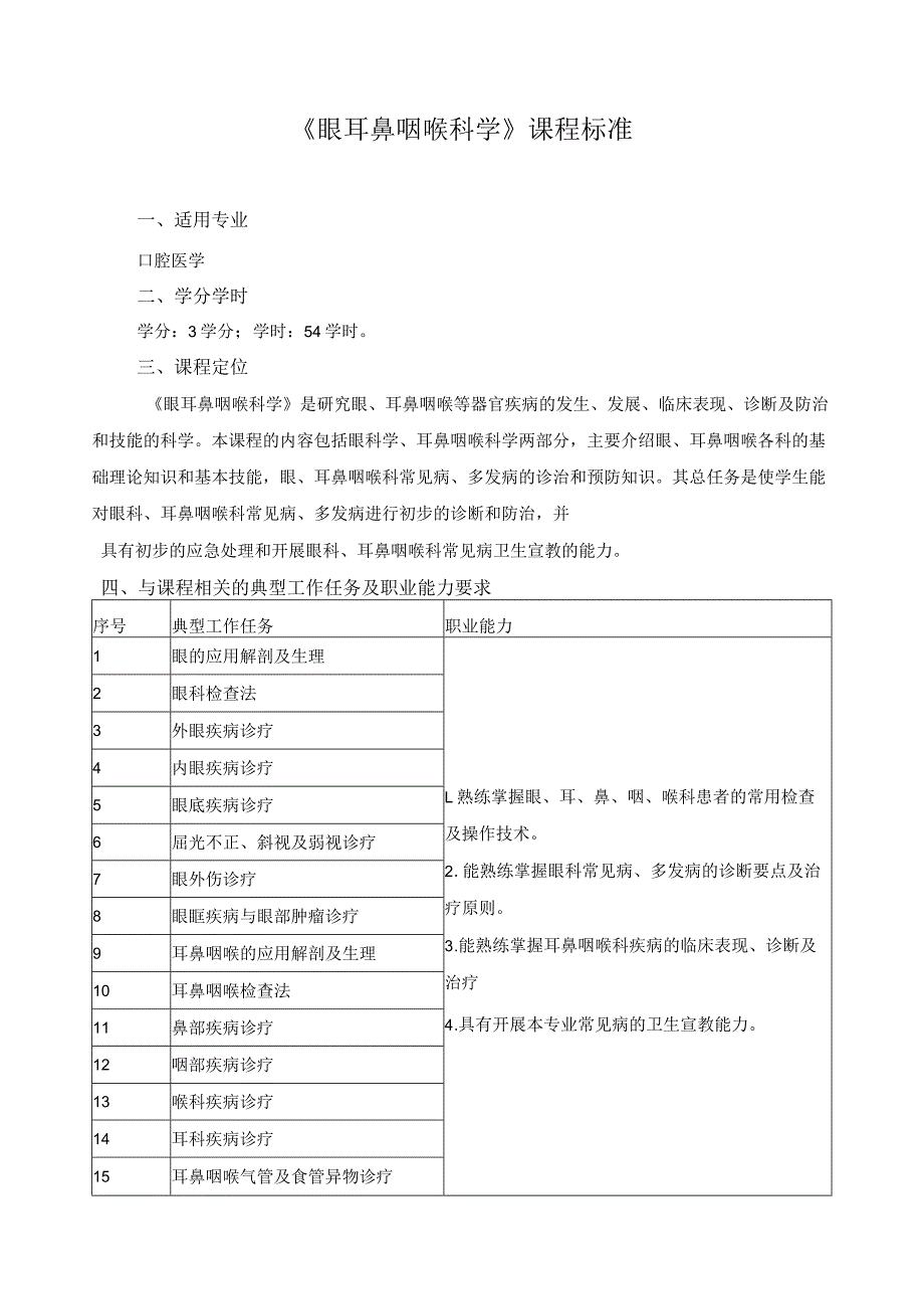 《眼耳鼻咽喉科学》课程标准.docx_第1页