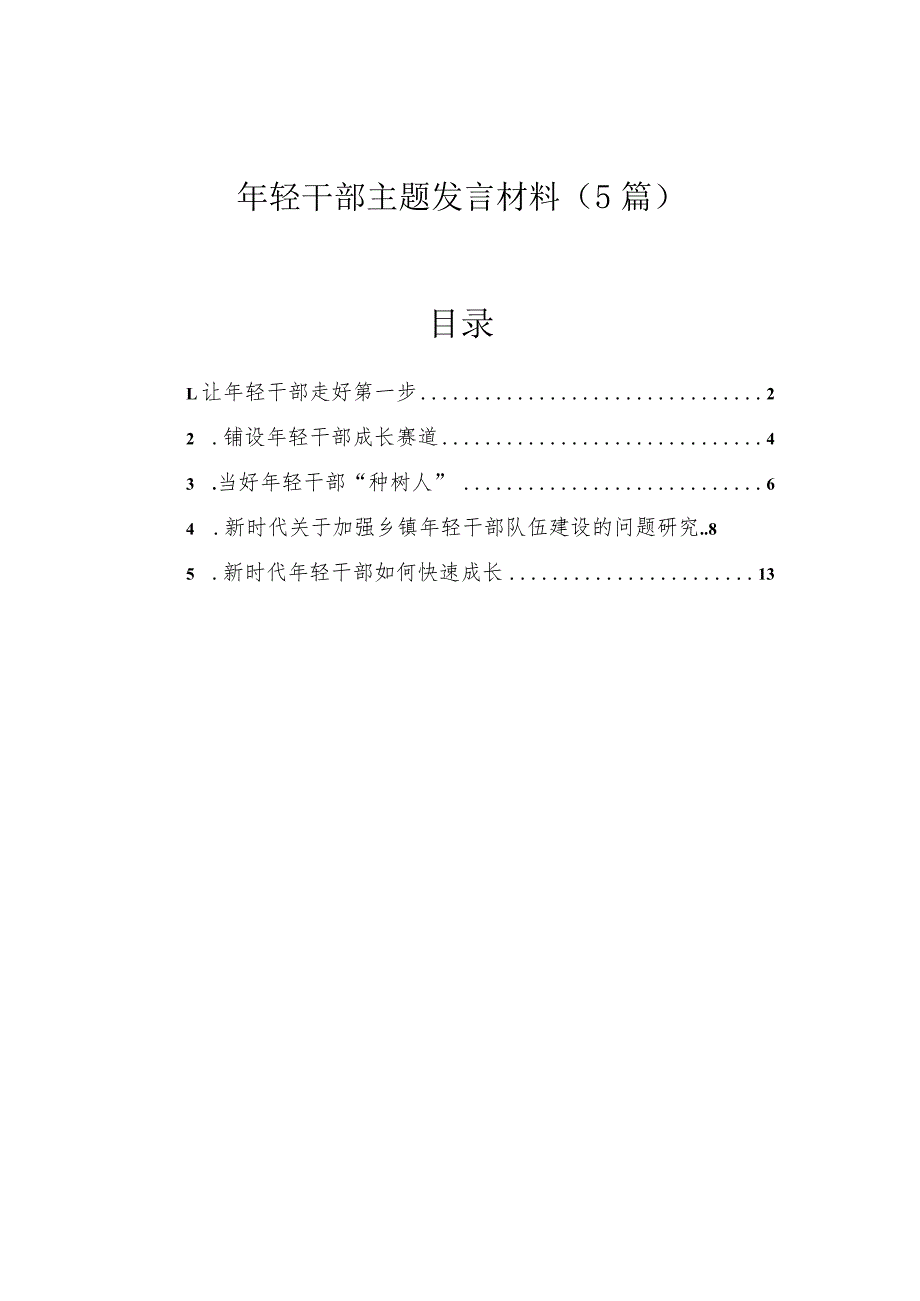 研讨发言：年轻干部交流材料（5篇）.docx_第1页