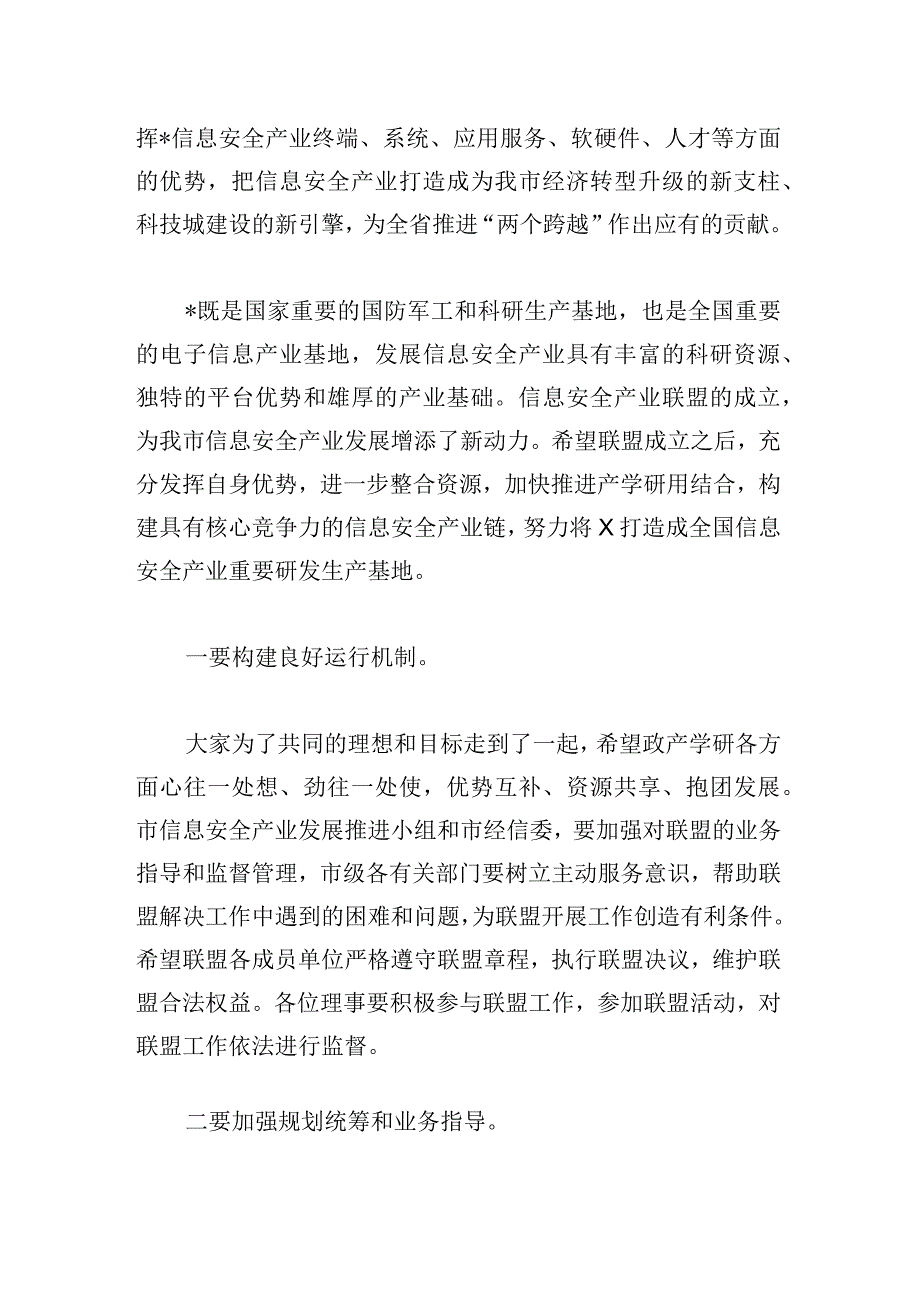 信息安全产业联盟成立大会上的讲话发言.docx_第2页