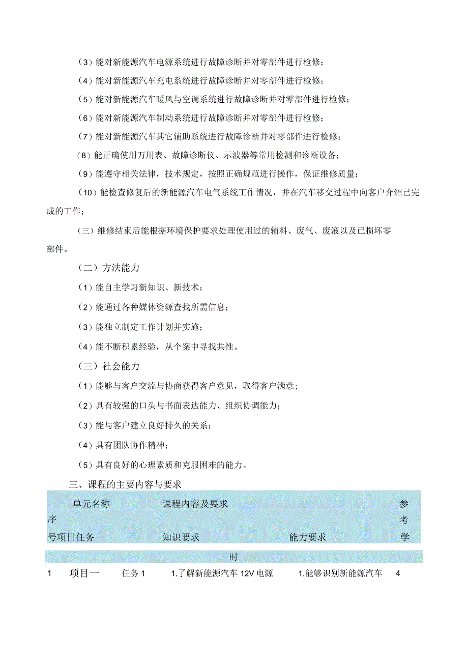 《新能源汽车电气技术》课程标准.docx_第2页