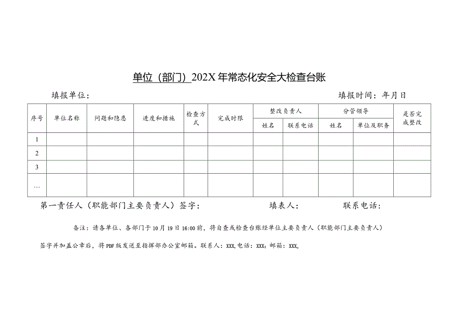 年度常态化安全大检查台账.docx_第1页