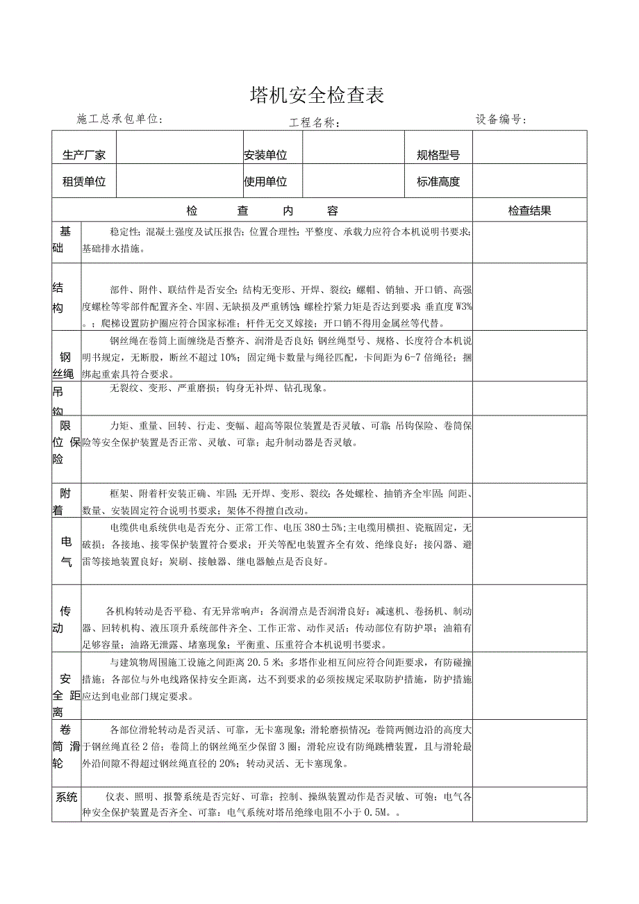 塔机安全检查表.docx_第1页