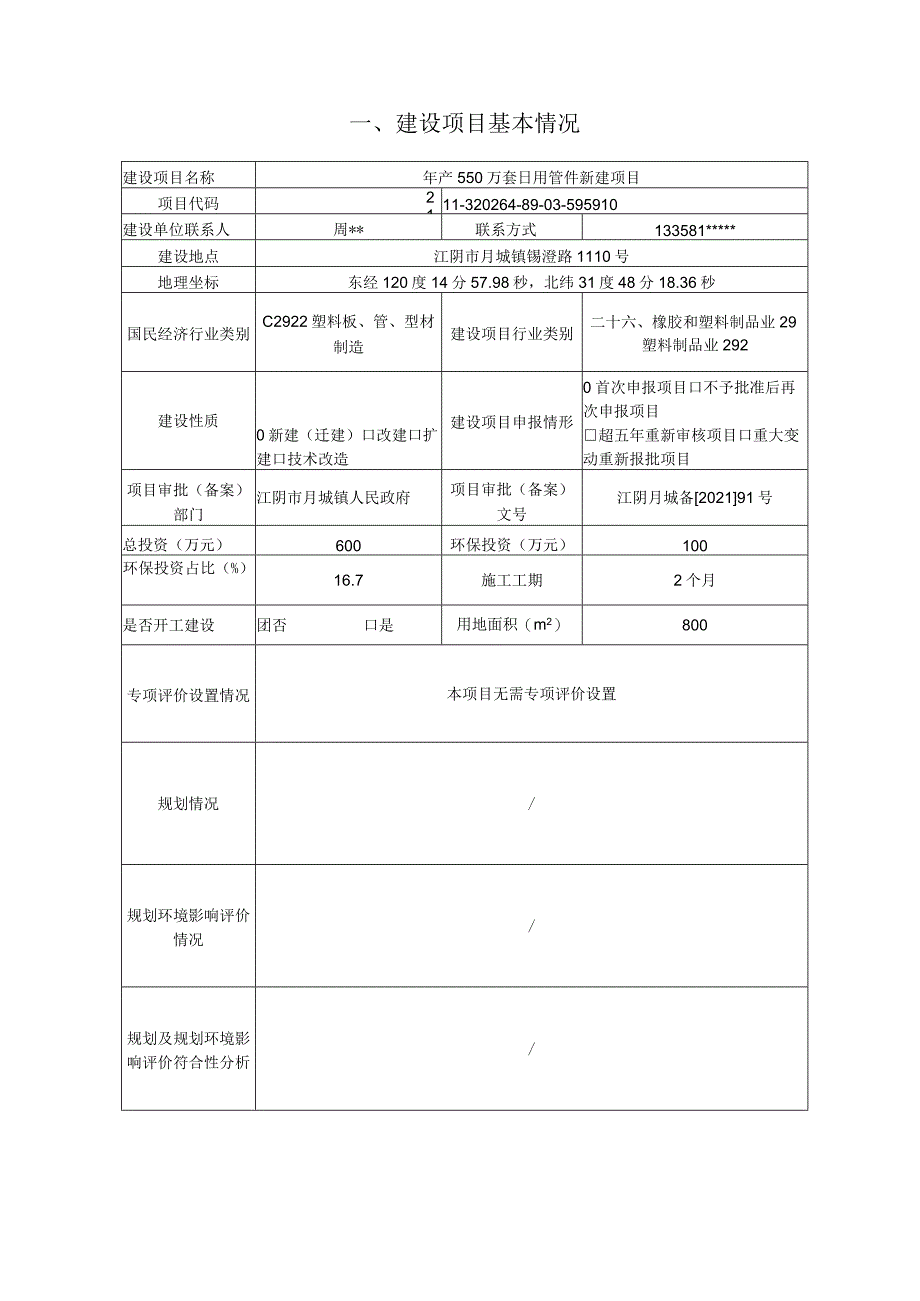 年产550万套日用管件新建包装制品项目环评可研资料环境影响.docx_第2页