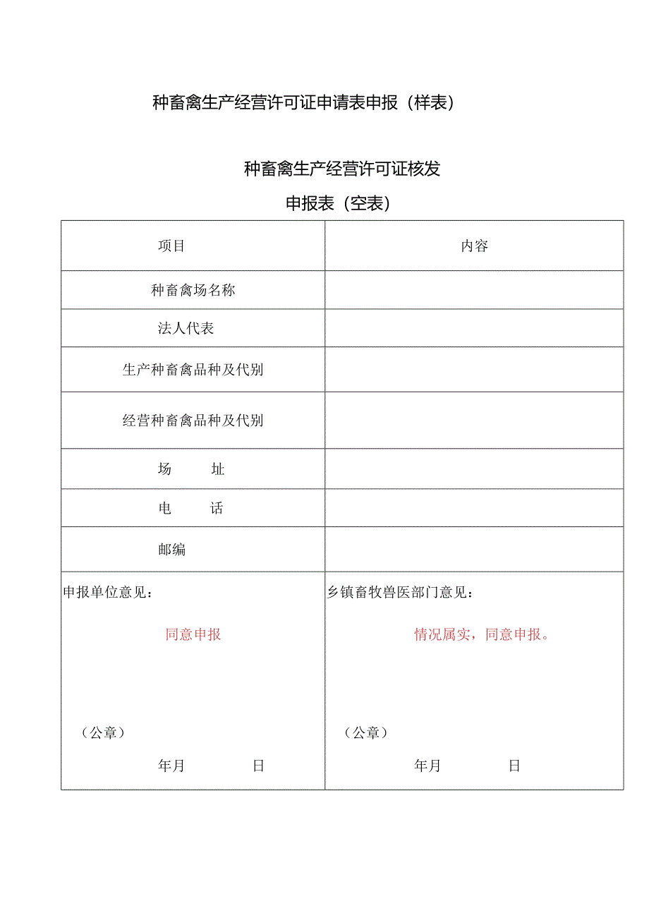 种畜禽生产经营许可证申请表.docx_第1页