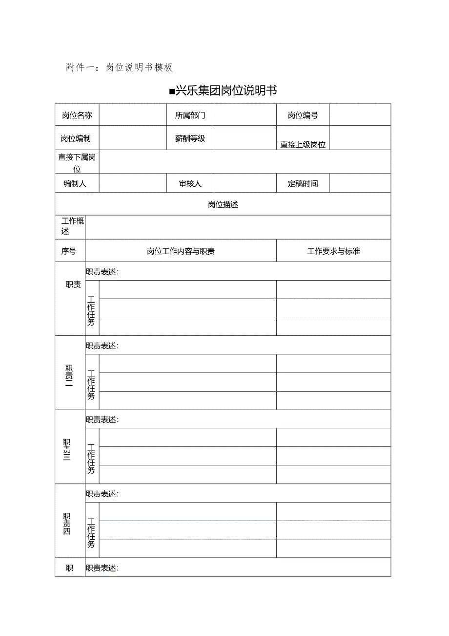 岗位说明书模板与范例.docx_第1页