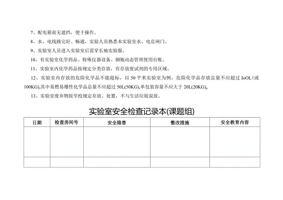 实验室安全检查记录本.docx_第2页